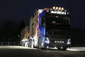 Volvo FH16 Logging Truck Lights in Darkness
